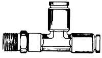 1/2 Inch (in) Tube Outside Diameter Industrial Push-To-Connect Fitting - Tube to Swivel Male Pipe Run Tee Adapter