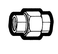 3/4 Inch (in) Female Pipe Thread Size Yellow Brass Pipe Fitting - Three Piece Female Pipe Union