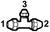 5/8 Inch (in) Tube Outside Diameter S.A.E. Flare Fitting-Assembled with Short Rod Nuts - Reducing Tee Union