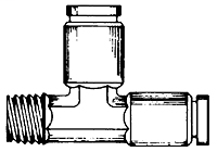 3/8 Inch (in) Tube Outside Diameter Industrial Push-To-Connect Fitting - Tube to Male Pipe Run Tee Adapter