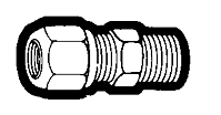 1/2 Inch (in) Tube Outside Diameter Nylon Tube Air Brake Compression Fitting - Tube to Male Pipe Straight Adapter