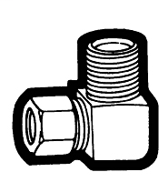 3/8 Inch (in) Tube Outside Diameter Delrin Sleeve Compression Fitting - Tube to Male Pipe Elbow Adapter
