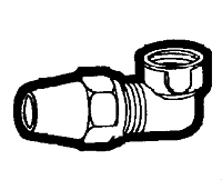 5/8 Inch (in) Tube Outside Diameter Air Brake Copper Tube Compression Fitting - Tube to Female Pipe Elbow Adapter