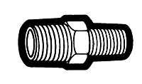 1/2 Inch (in) Male Pipe Thread Yellow Brass Pipe Fitting - Male Pipe to Male Pipe Reducing Hexagonal Nipple