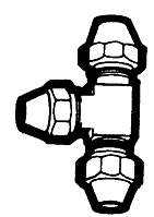 3/16 Inch (in) Tube Outside Diameter S.A.E. Flare Fitting-Assembled with Short Rod Nuts - Tee Union