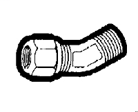 3/8 Inch (in) Tube Outside Diameter Nylon Tube Air Brake Compression Fitting - Tube to Male Pipe 45º Elbow Adapter