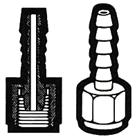 3/16 Inch (in) Hose Inner Diameter Air Line Hose Fitting - Hose Barb to Female Pipe Ball Seat - Swivel