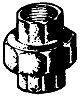 3/8 Inch (in) Female Pipe Thread Size Domestic Cast Red Brass Pipe Fitting - Three Piece Female Pipe Union