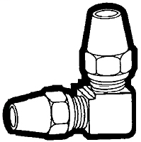 5/8 Inch (in) Tube Outside Diameter Air Brake Copper Tube Compression Fitting - Elbow Union