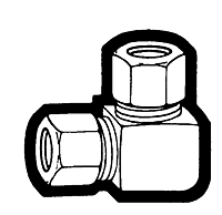 1/4 Inch (in) Tube Outside Diameter In-Line Sleeve Compression Fitting - Elbow Union