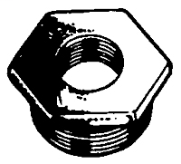 1/2 Inch (in) Male Pipe Thread Chrome Plated Pipe Fitting - Male Pipe to Female Pipe Hexagonal Bushing