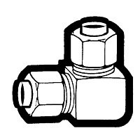 3/8 Inch (in) Tube Outside Diameter Captive Brass Sleeve Compression Fitting - Elbow Union
