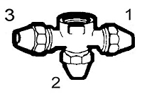 3/8 Inch (in) Tube Outside Diameter S.A.E. Flare Fitting-Assembled with Short Rod Nuts - Tube to Female Pipe Cross Adapter