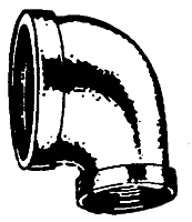 1/2 Inch (in) Female Pipe Thread Size Domestic Cast Red Brass Pipe Fitting - Female Pipe 90º Reducing Elbow
