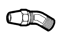1/2 Inch (in) Tube Outside Diameter Air Brake Copper Tube Compression Fitting - Tube to Male Pipe 45Âş Elbow Adapter