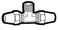 5/16 Inch (in) Tube Outside Diameter Long Nut Compression Fitting Assemblies - Tube to Male Pipe Drop Tee Adapter