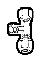 3/8 Inch (in) Tube Outside Diameter Nylon Tube Air Brake Compression Fitting - Tube to Male Pipe Drop Tee Adapter