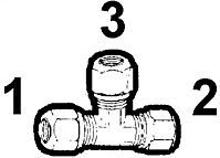 3/8 Inch (in) Tube Outside Diameter Nylon Tube Air Brake Compression Fitting - Reducing Tee Union