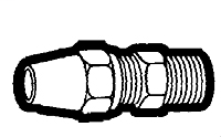 1/4 Inch (in) Tube Outside Diameter Long Nut Compression Fitting Assemblies - Tube to Male Pipe Straight Adapter