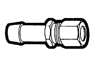 3/8 Inch (in) Hose Inner Diameter Beaded Hose Barbs - Automotive Fuel Line Style - Hose Barb to Standard Compression