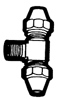 1/4 Inch (in) Tube Outside Diameter S.A.E. Flare Fitting-Assembled with Short Rod Nuts - Tube to Male Pipe Drop Tee Adapter