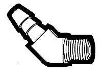 1/8 Male Pipe Thread Air Line Hose Fitting - Hose Barb to Male Pipe 45Âş Elbow