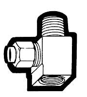 3/16 Inch (in) Tube Outside Diameter Captive Brass Sleeve Compression Fitting - Tube to Female X Male Pipe Run Service Tee Adapter