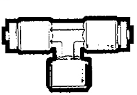 1/4 Inch (in) Tube Outside Diameter D.O.T. Push-to Connect Fitting - Tube to Swivel Female Pipe Drop Tee Adapter