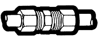 1/2 Inch (in) Tube Outside Diameter Standard Nut Compression Fitting - Straight Union - Drilled Thru (Slip Style)