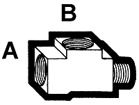3/16 Inch (in) Tube Outside Diameter Inverted Flare Fitting - Inverted Flare Seat to Inverted Flare on Drop Brake Controller Tees Adapter