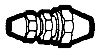 3/4 Inch (in) Tube Outside Diameter S.A.E. Flare Fitting-Assembled with Short Rod Nuts - Reducing Straight Union