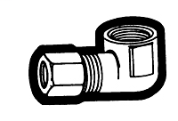 1/4 Inch (in) Tube Outside Diameter Delrin Sleeve Compression Fitting - Tube to Female Pipe Elbow Adapter