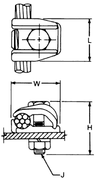 ANDERSON GC141-A02 BRONZE GROUND CLAMP CABLE TO FLAT 4SOL-300MCM ANDERSON GC141-A02 BRONZE GROUND CLAMP CABLE TO FLAT 4SOL-300MCM