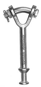 Hot Line Y-Clevis Ball, Forged Steel, with 0.750" Curved Bolt, UTS 30,000 lb; For use with ANSI class 52-3 & 52-5 insulators. Hot Line Y-Clevis Ball, Forged Steel, with 0.750" Curved Bolt, UTS 30,000 lb; For use with ANSI class 52-3 & 52-5 insulators.