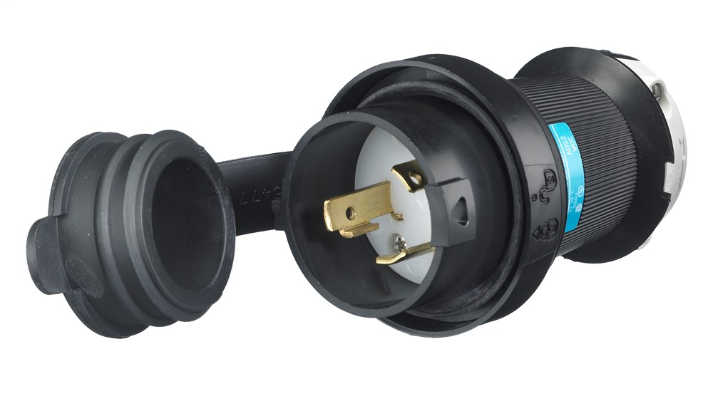 Hubbell HBL2621SW 30 Amp 250 Volt 2Pole 3Wire NEMA L630P Black and