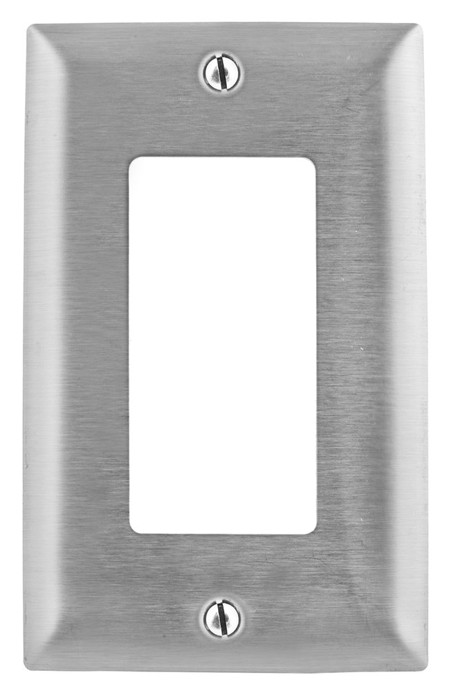 Hubbell SS26 1Gang GFCI Wallplate, 302/304 Stainless Steel