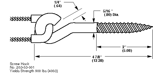 HPS 20303001 SCREW HOOK, GALV HPS 20303001 SCREW HOOK, GALV