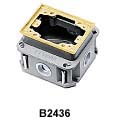 Product image for Hubbell B2437 1-Gang 30 In? Brass Cast Iron Rectangular Floor Box