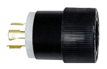 Product image for Hubbell L1620P Hubbell-Pro 20amp 3-Phase 480v Black Nylon Locking Plug, 3-Pole, 4-Wire Grounding
