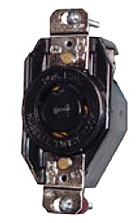 Product image for Hubbell L630R Hubbell-Pro 30amp 250v Black Nylon Locking Single Flush Receptacle