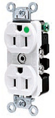 Hubbell Wiring Devices 8300W 20 Amp 125 Volt 2-Pole 3-Wire NEMA 5-20R White Straight Blade Duplex Receptacle Hubbell Wiring Devices 8300W 20 Amp 125 Volt 2-Pole 3-Wire NEMA 5-20R White Straight Blade Duplex Receptacle