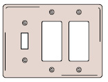 Product image for HUBW NP1262AL WALLPLATE, 3-G, 1) TOG 2) DEC, AL