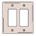 Styleline/Rectangular Plates, 2-Gang, Mid-Sized Size, Ivory Nylon