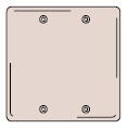 Box and Strap Mounted Blank Plates, 2-Gang, Mid-Sized Size, Light Almond Nylon