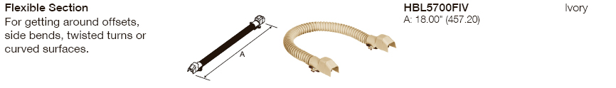Product image for Hubbell HBL5700FIV RCEWY FLEX SECT 500/750 IVORY