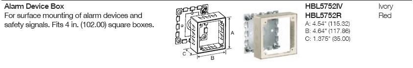 Product image for HCI HBL5752R RACEWAY, 2G ALARM BOX,