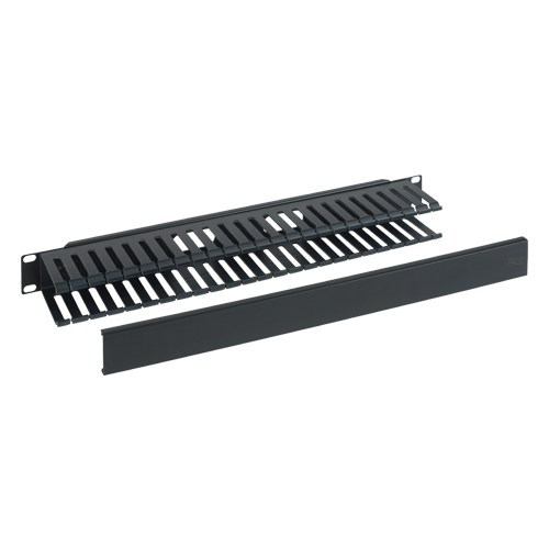Product image for ICC ICCMSCMA41 PANEL, FRNT FINGER DUCT, 24-SLOT, 1RMS - PLASTIC SLOTTED DUCTS, BACK FEED-THROUGH HOLES, INCLUDES 4 RACK SCREWS