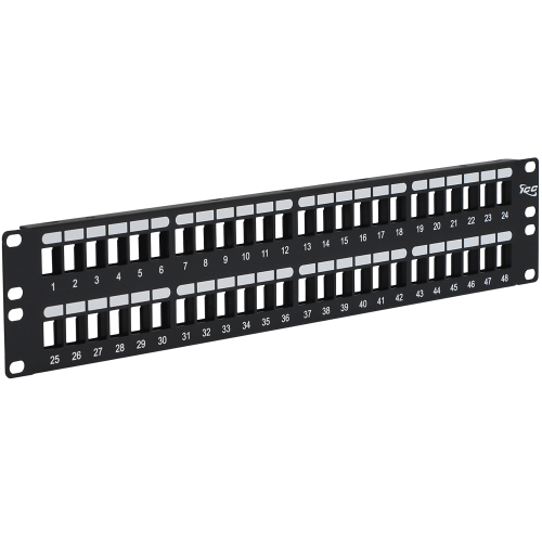 Product image for ICC IC107BP482 PATCH PANEL, BLANK, HD, 48-P, 2 RMS - FLUSH MOUNT, 19" WIDTH, INCLUDES 4 RACK SCREWS