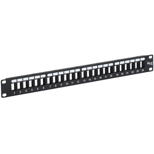 Product image for ICC IC107BP241 PATCH PANEL, BLANK, HD, 24-P, 1 RMS - FLUSH MOUNT, 19" WIDTH, INCLUDES 4 RACK SCREWS