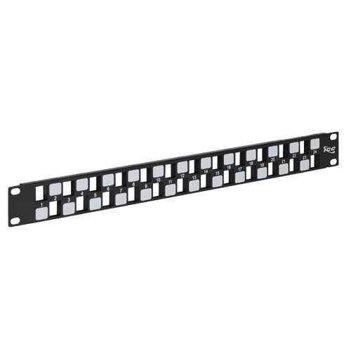 Product image for ICC IC107BE241 PATCH PANEL, BLANK, EZ, 24-P, 1 RMS - FLUSH MOUNT DESIGN, SUPPORT ALL IC107 EZ AND HD MODULES, INCLUDES 4 RACK SCREWS